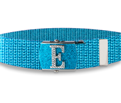 Bling Iniital on Blue Glitter - Click Image to Close