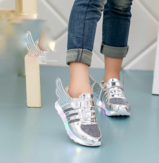 Chrome Wing Light Up Shoes - Click Image to Close
